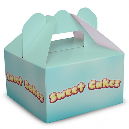 Small cake box with handle - 145x145x86mm