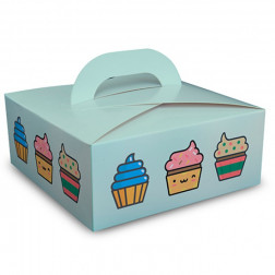 Large cake box with handle - 200x200x82.5mm
