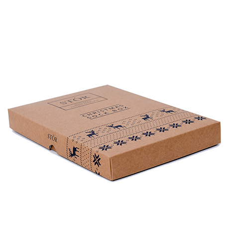 printed kraft base and lid gift packaging