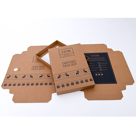 self assemble printed kraft base and lid