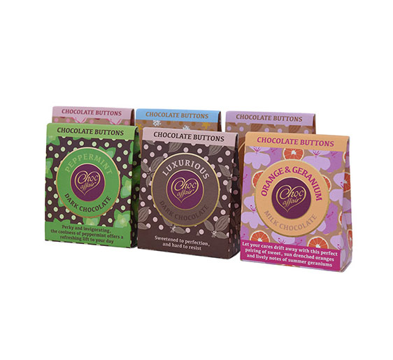 Multiple versions of chocolate packaging