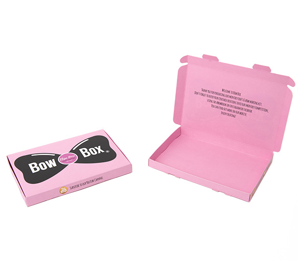 postal pink mailer printed inside and out