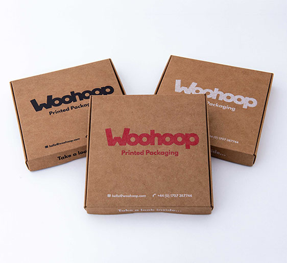 kraft brown mailer with white, black and colour